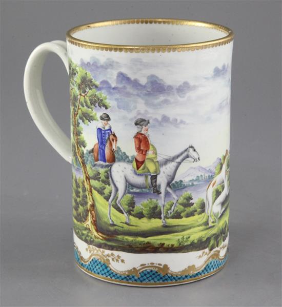 A rare Worcester tankard or mug, c.1780, 16cm high